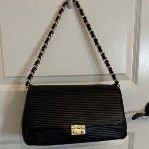 Black Quilted Leather Shoulder Bag